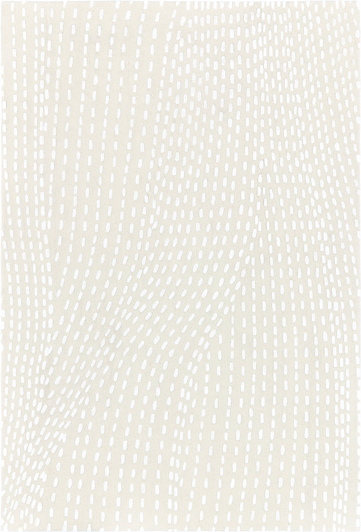 Tapis blanc en laine tencel - Kantha Blanc  - 1 - Toulemonde Bochart