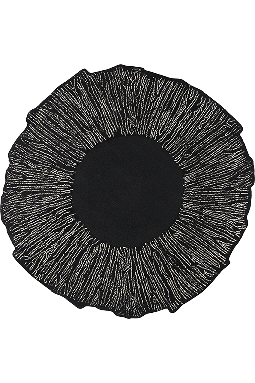 Tapis noir 100% laine - Eye Flower Noir  - 1 - Toulemonde Bochart